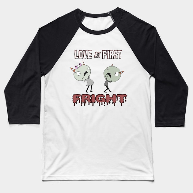 Love At First Fright Baseball T-Shirt by XtophersComics